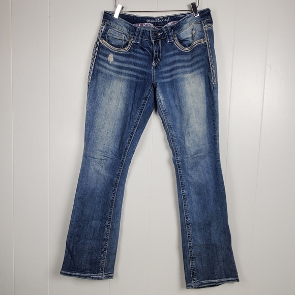 Maurices bootcut contrasting stitching jeans size 5 / 6 - Picture 8 of 15